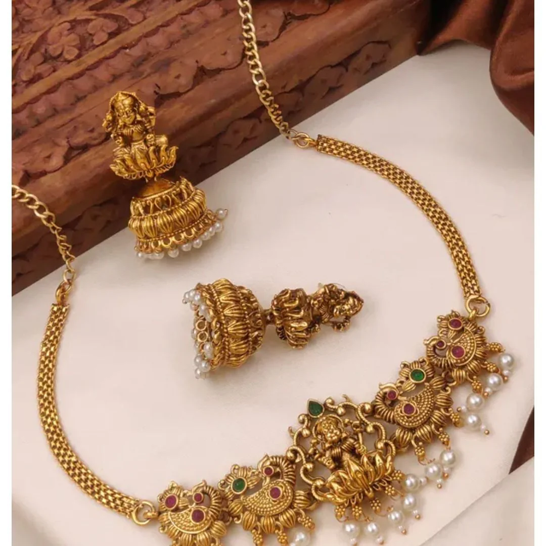 Classic gold plated temple Jwellery set