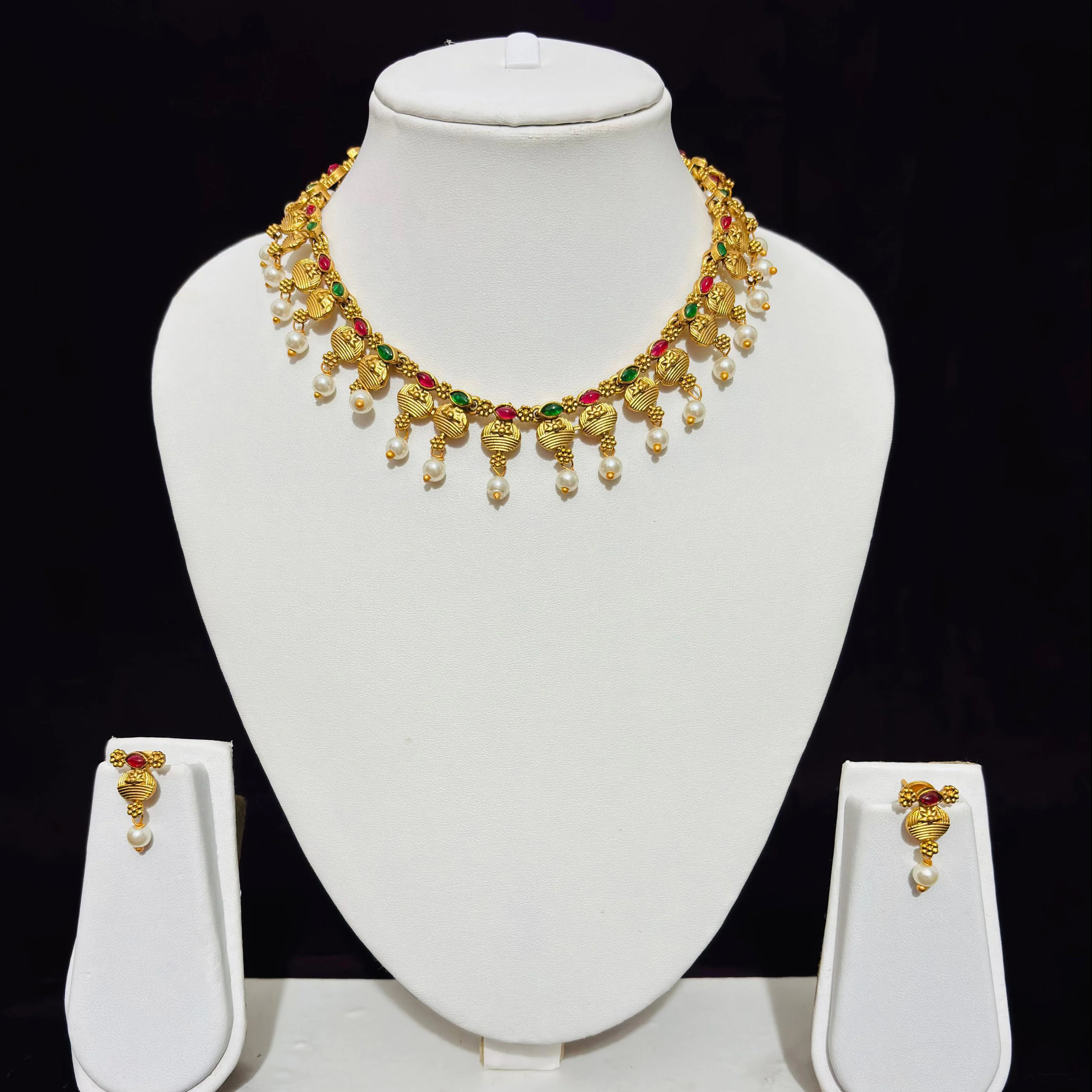 Gold plated necklace set