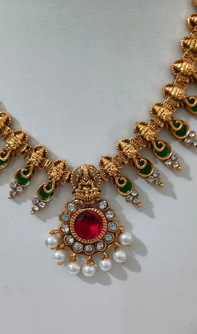✨ Lakshmi Emerald Antique Necklace Set 2
