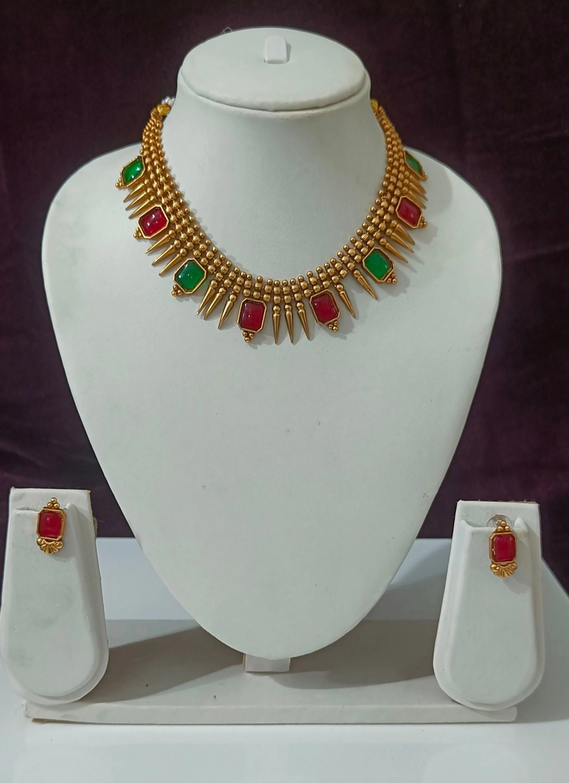 Antique Ruby Emerald Necklace Set 1
