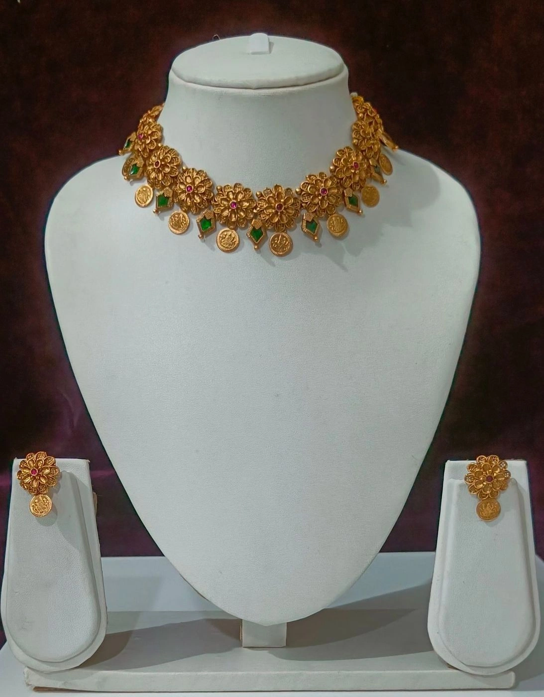 Premium Floral Coin Choker Set ⭐ 1