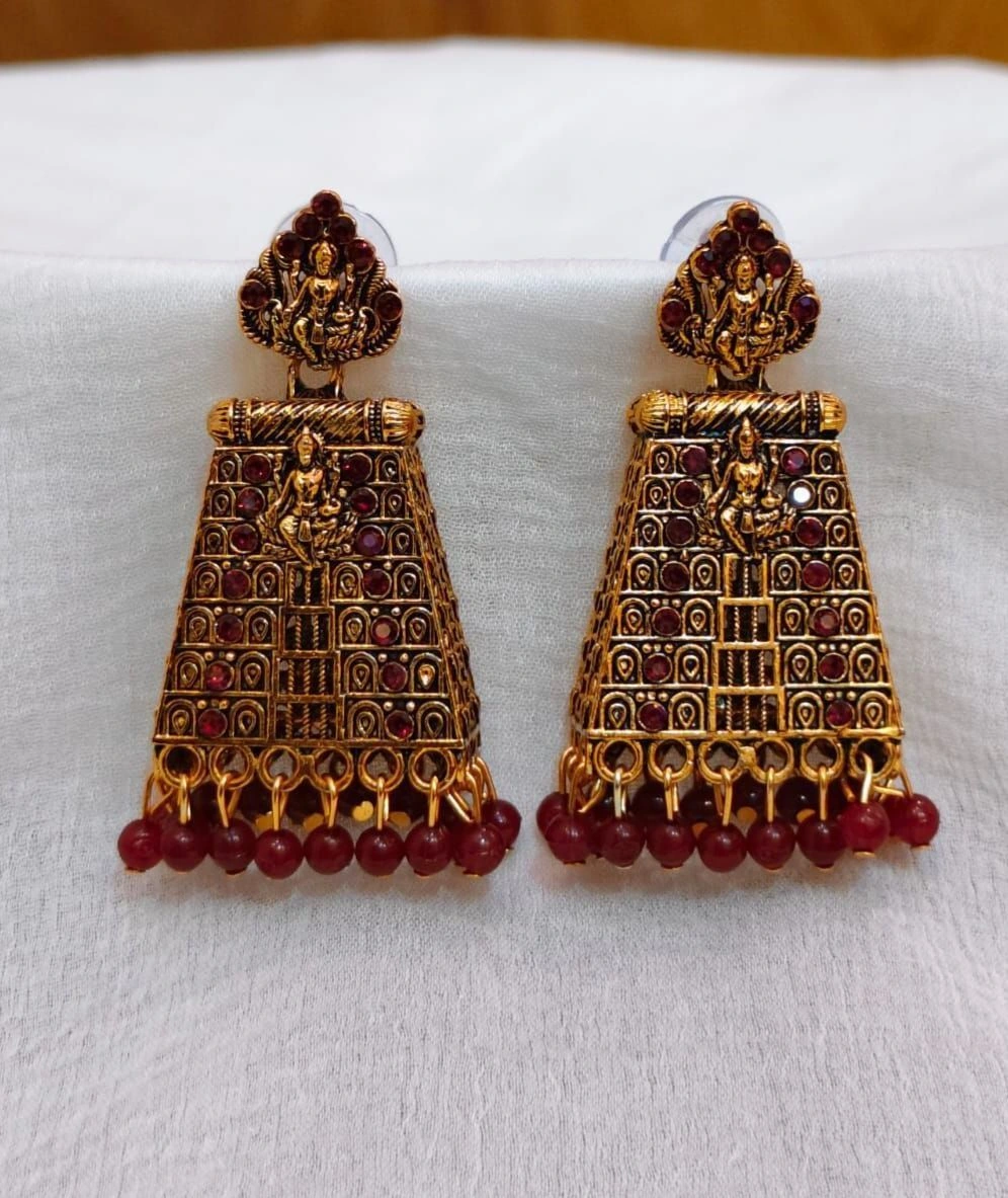 Lakshmi Temple Ruby Earrings