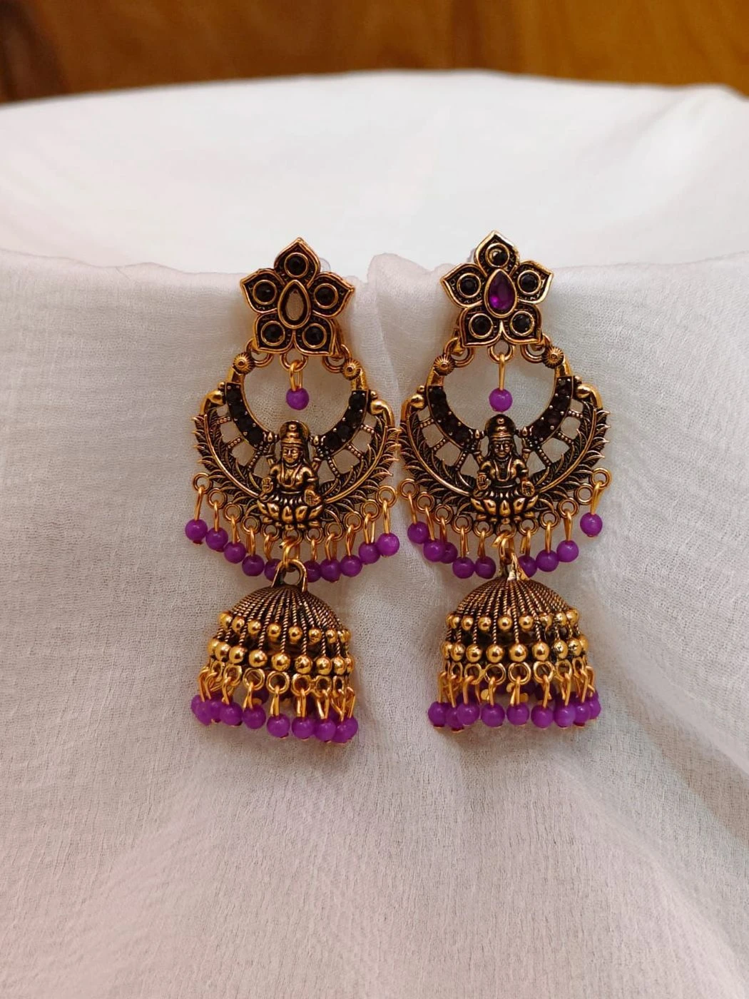 Lakshmi Chandbali Jhumka Earrings