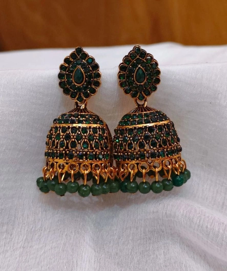 Emerald Royale Jhumka Earrings