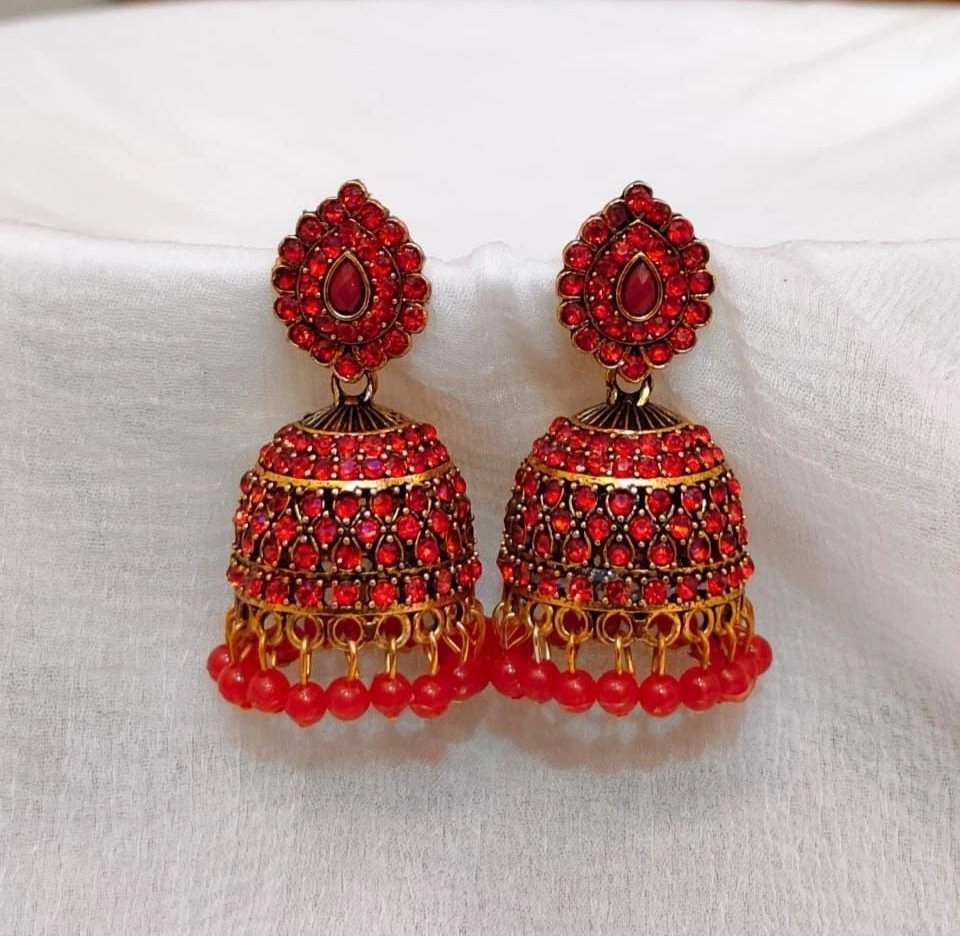 Ruby Royale Jhumka Earrings
