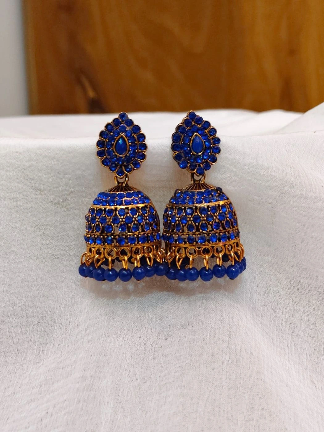 Sapphire Royale Jhumka Earrings