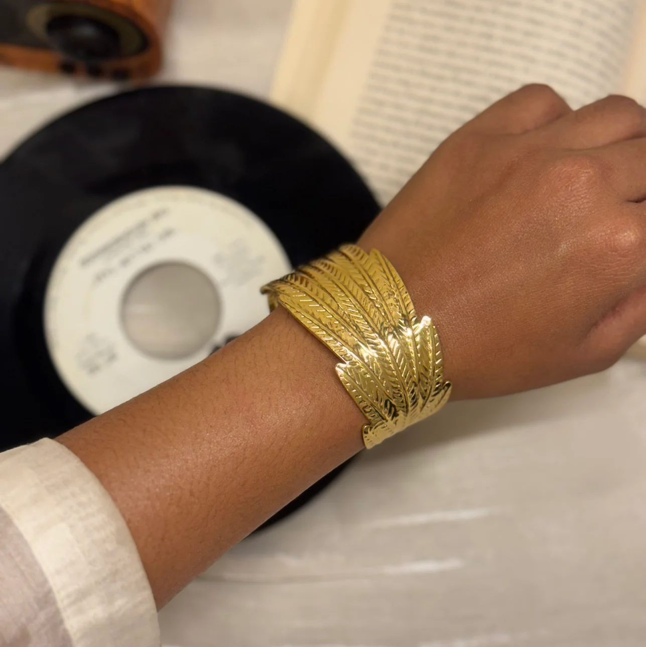 Golden laurel cuff