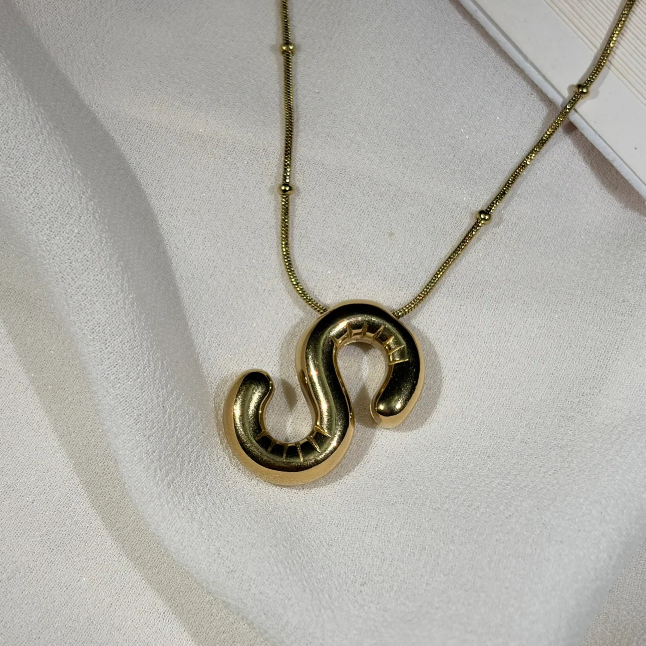 S Bubble letter pendant