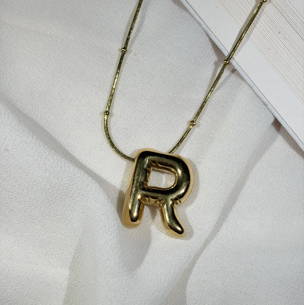 R Bubble letter pendant