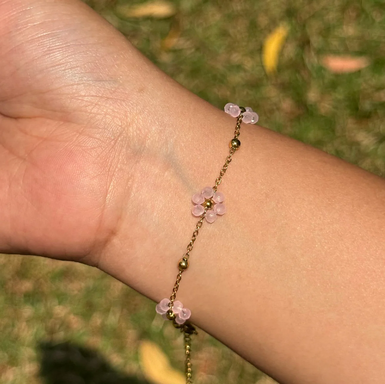 Floral pink bracelet