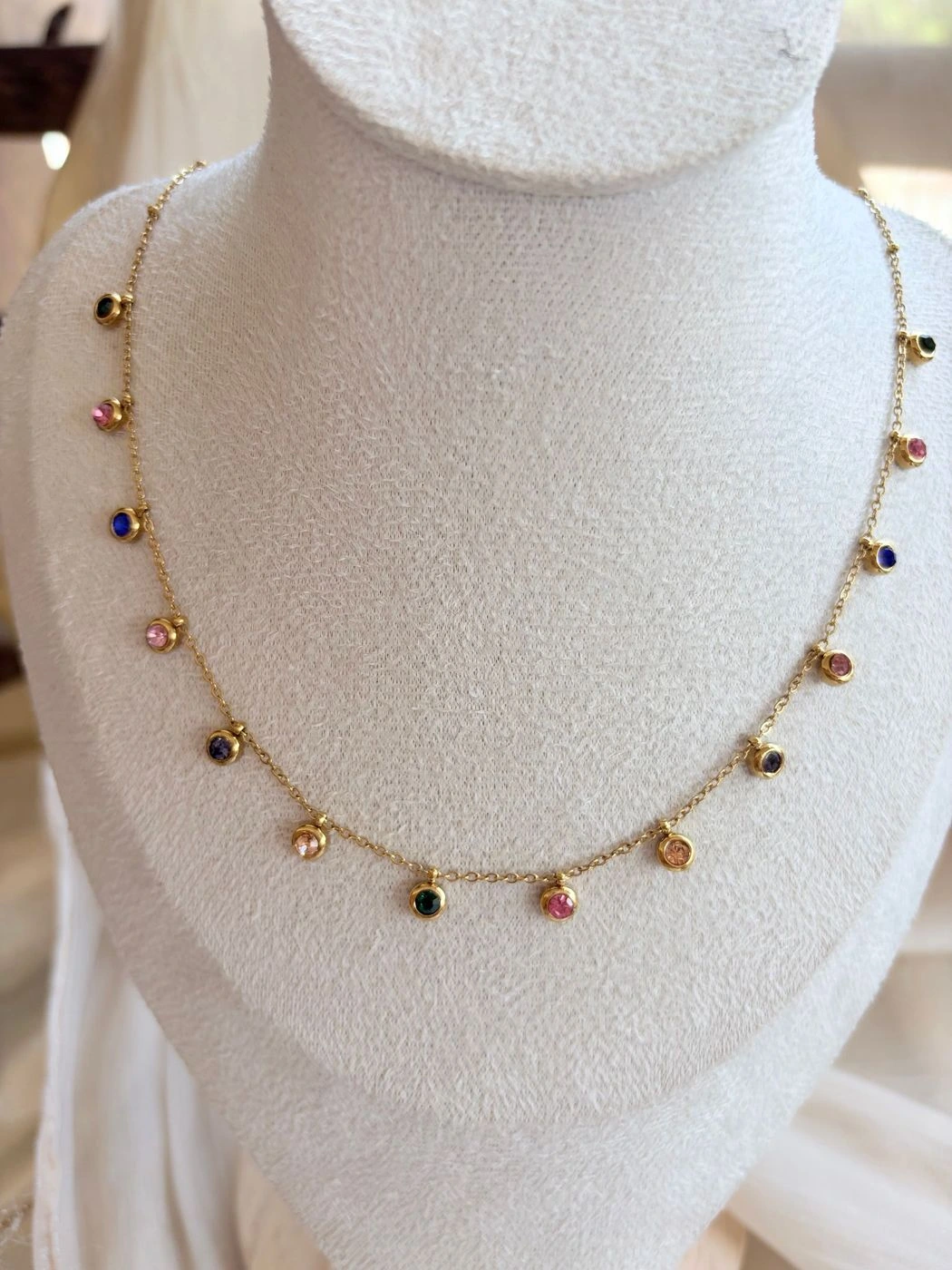 Multi color charm necklace
