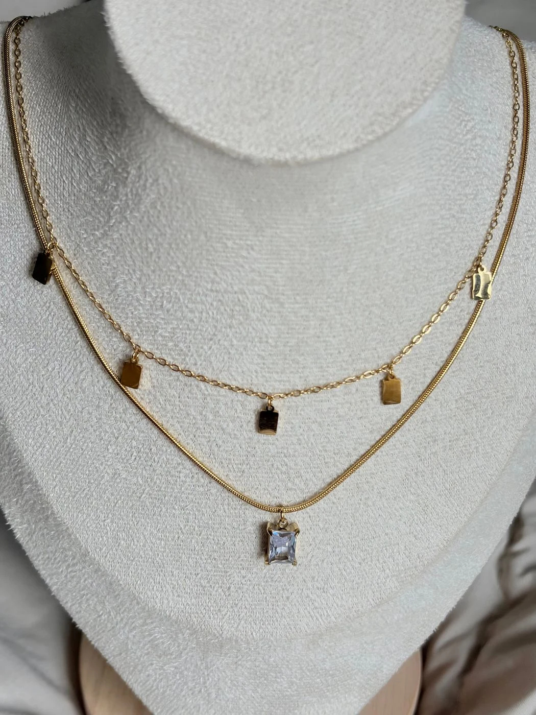 Double layer square pendant