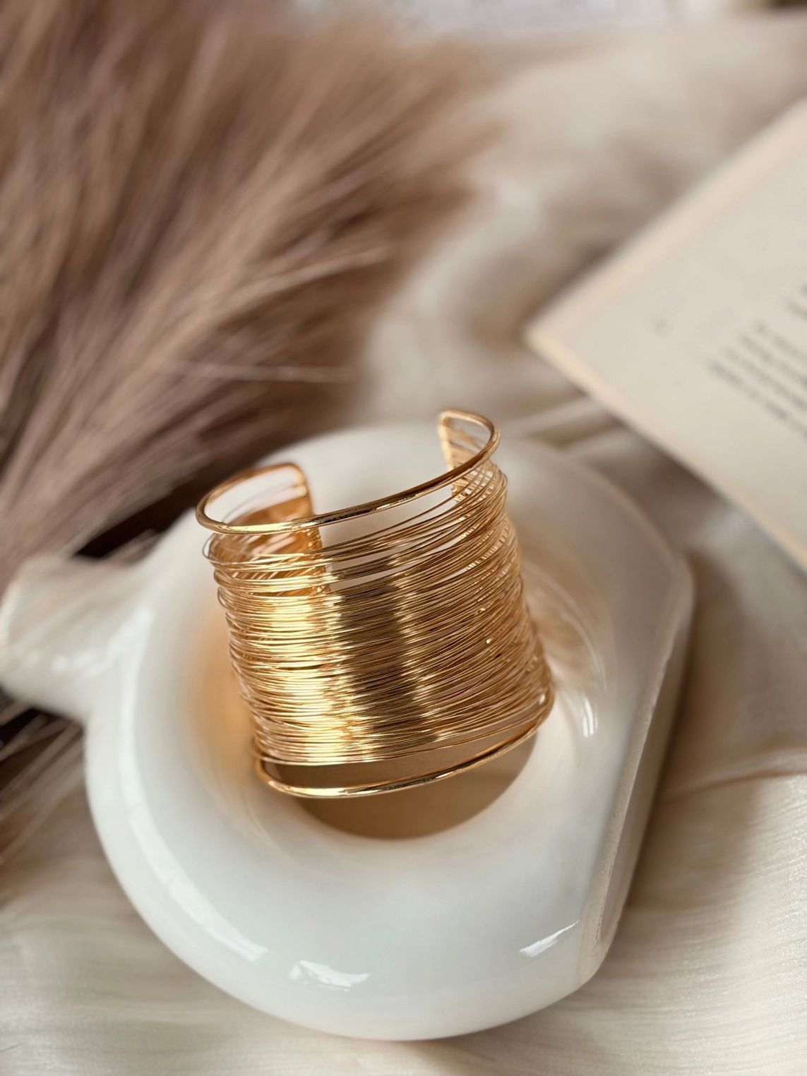 Golden wire cuff
