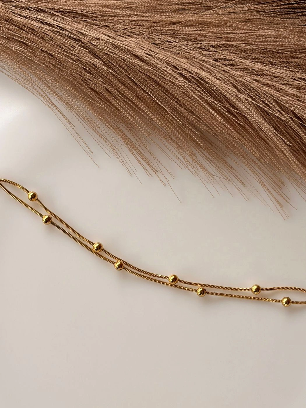 Gold Bead station chain Bracelet