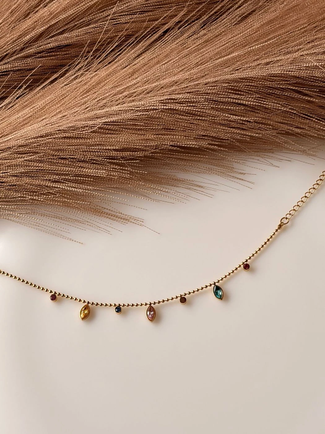 Multi Gem Drop chain bracelet