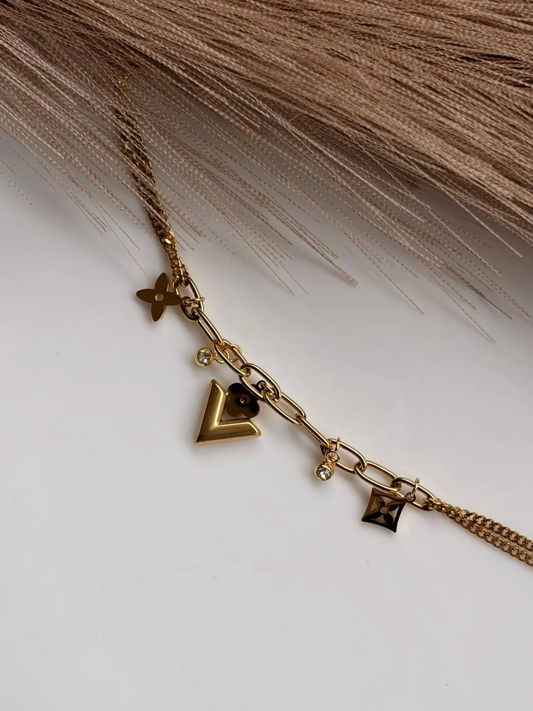 Gold Chunky Charm chain bracelet