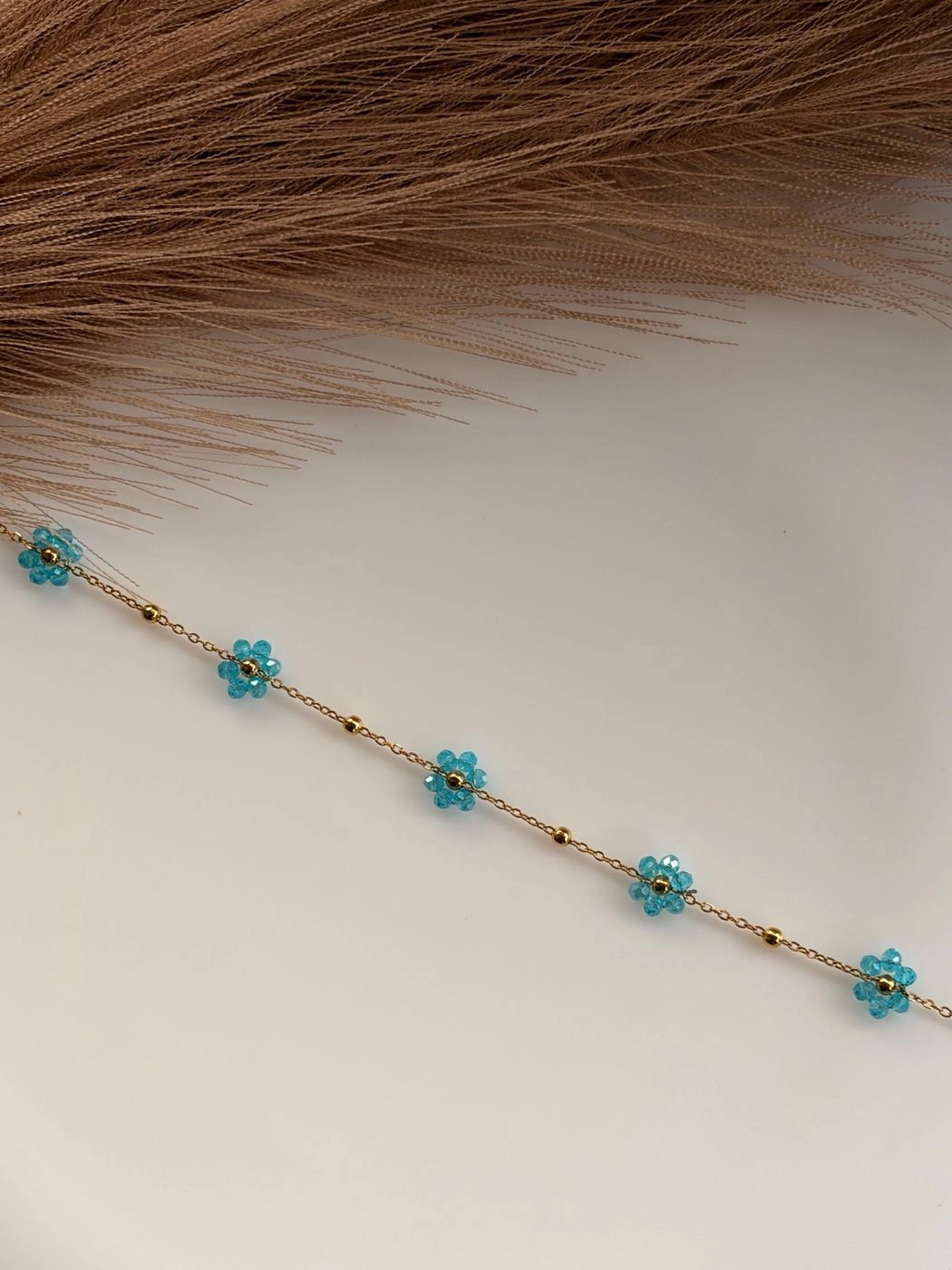 Blue floral bracelet