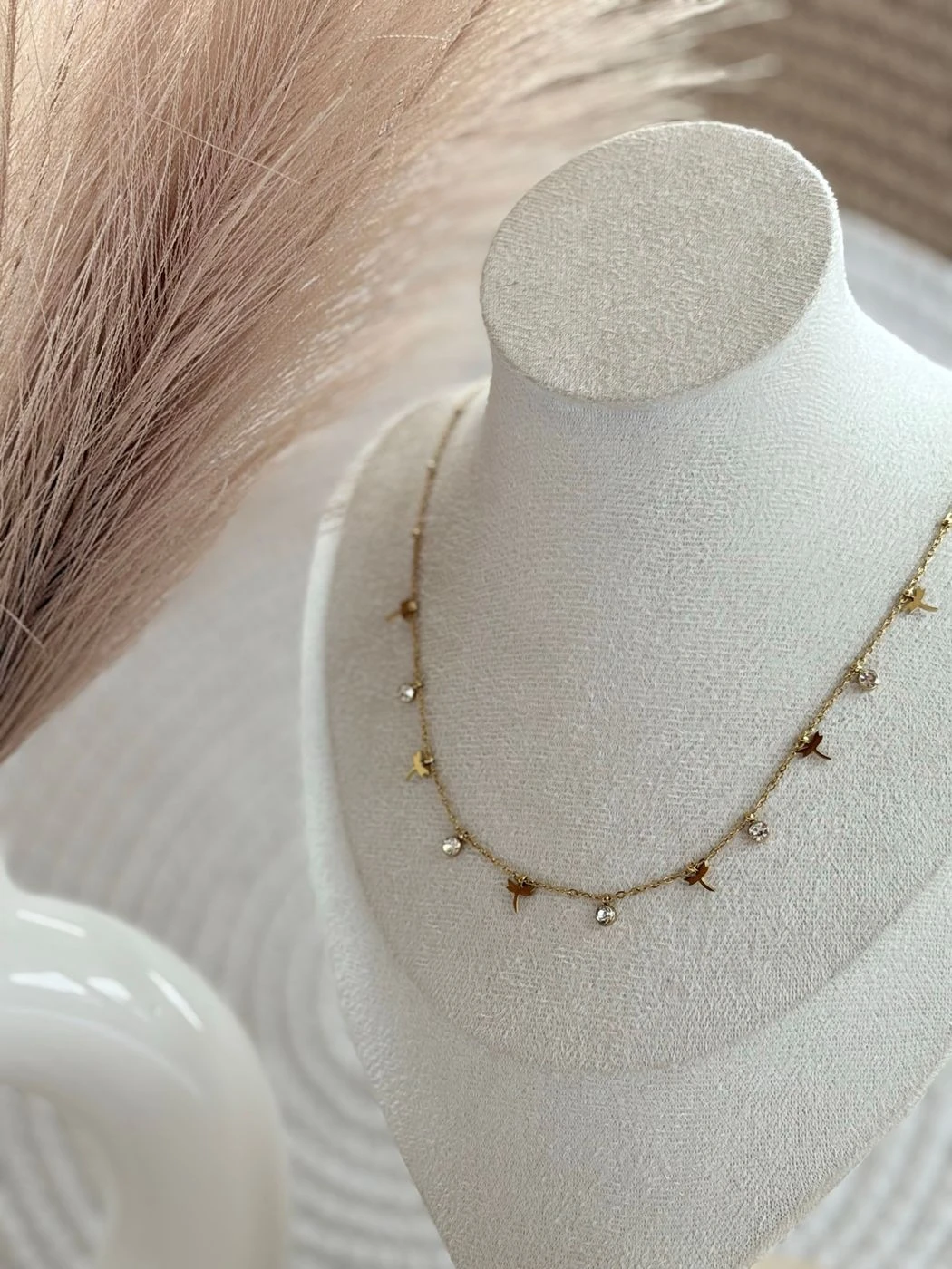 Golden fly charm necklace