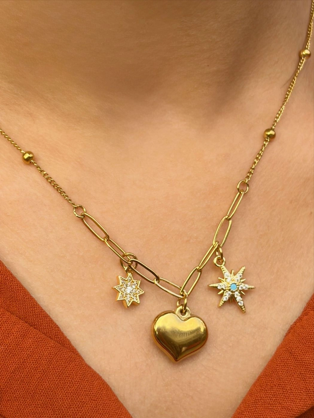 Heart star knot pendant