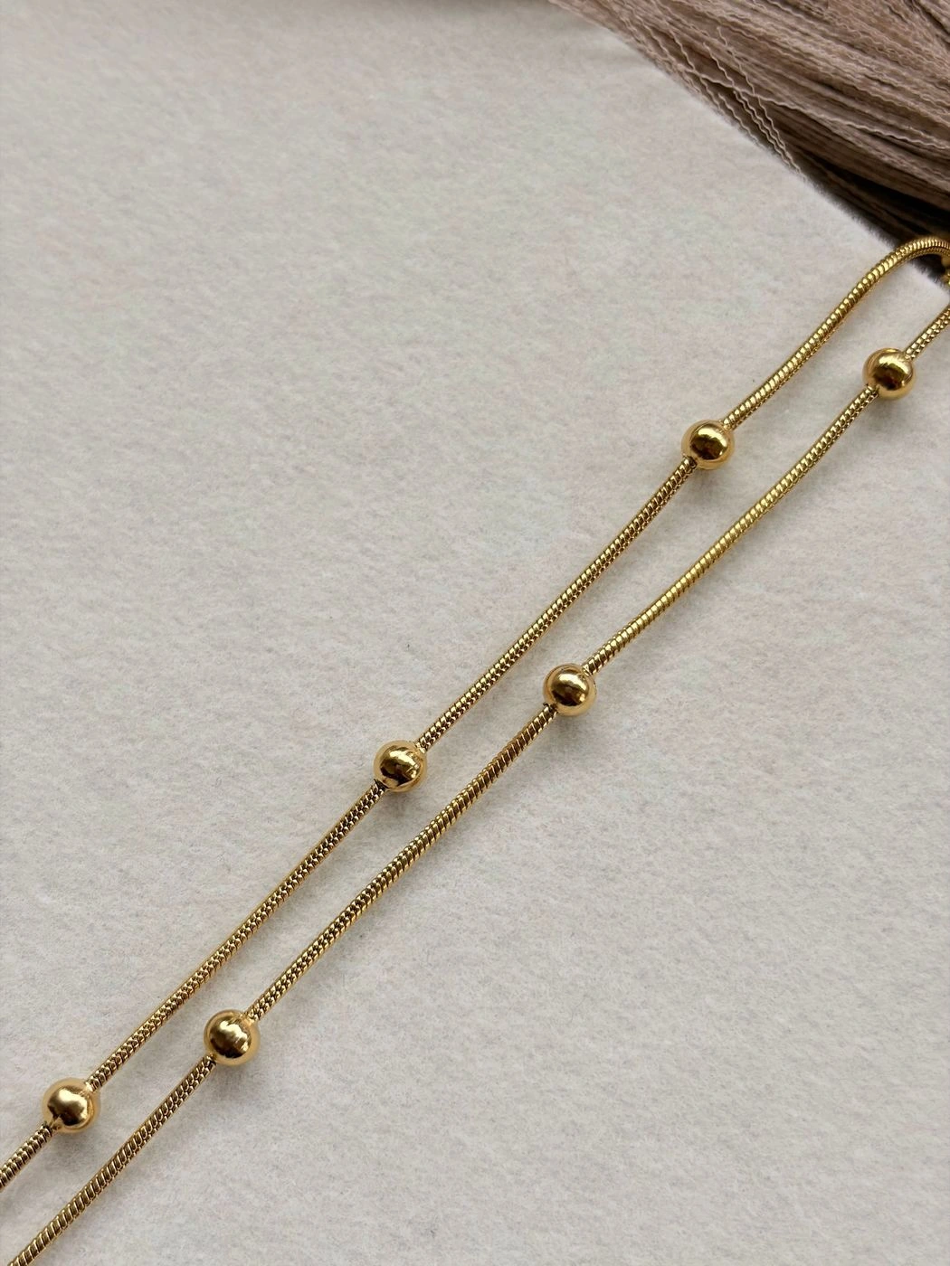 Gold Plated Double Layer Ball chain 2