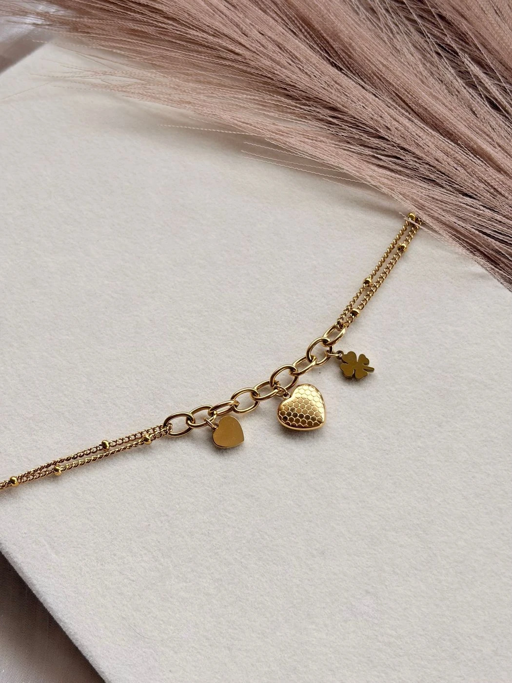 Dainty heart charm bracelet 1