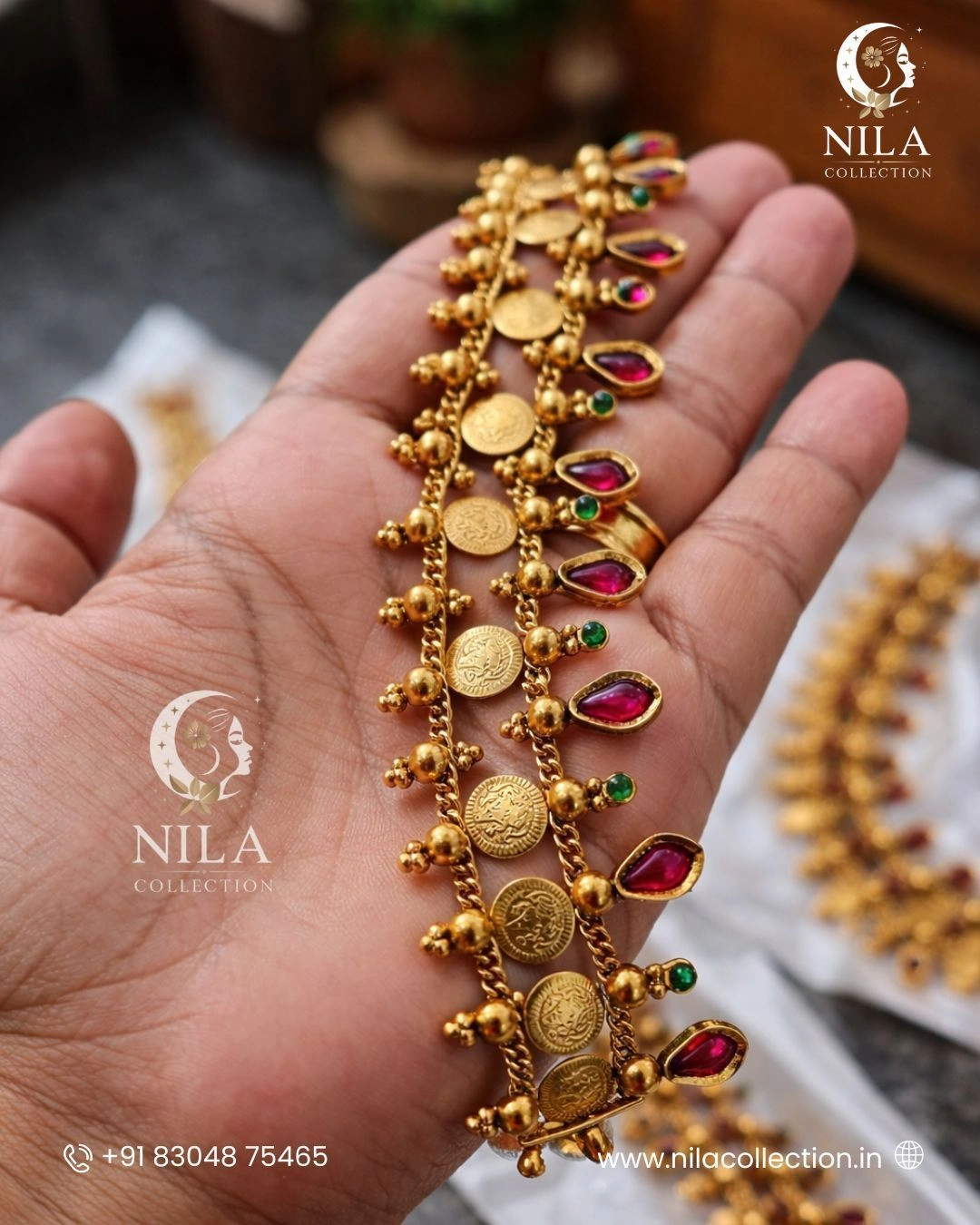 Drop coin necklace
