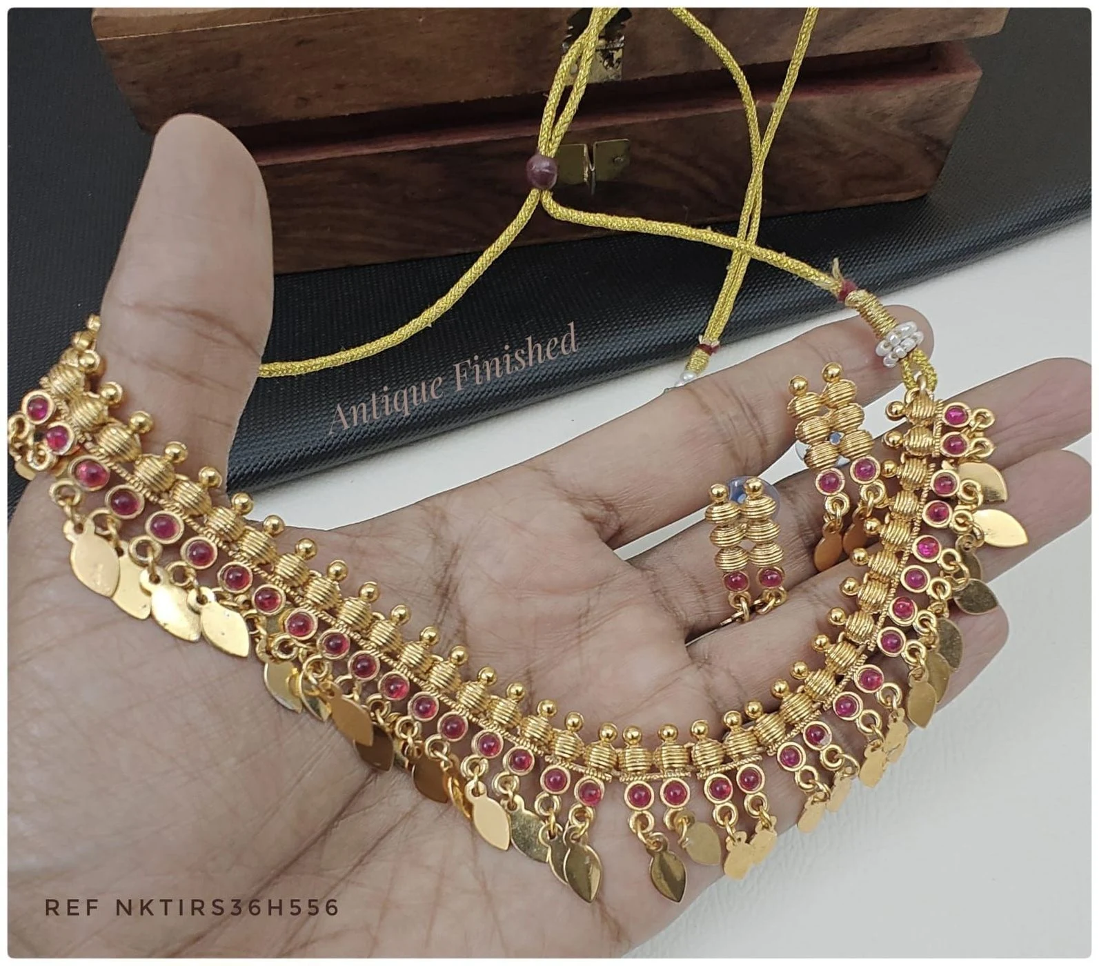 Antique Elakkathali with ruby stone 3