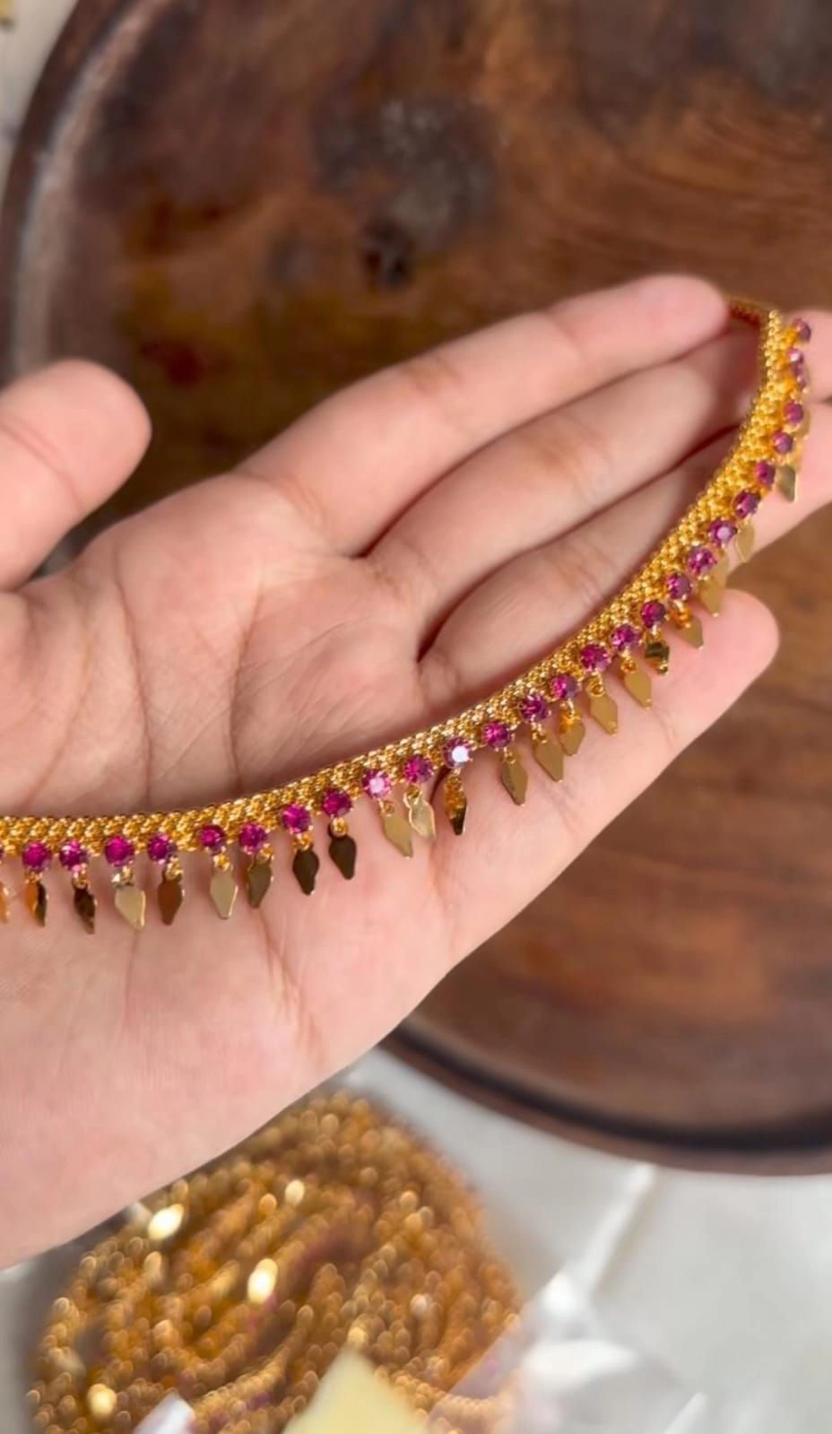 Elakkathali with ruby stone