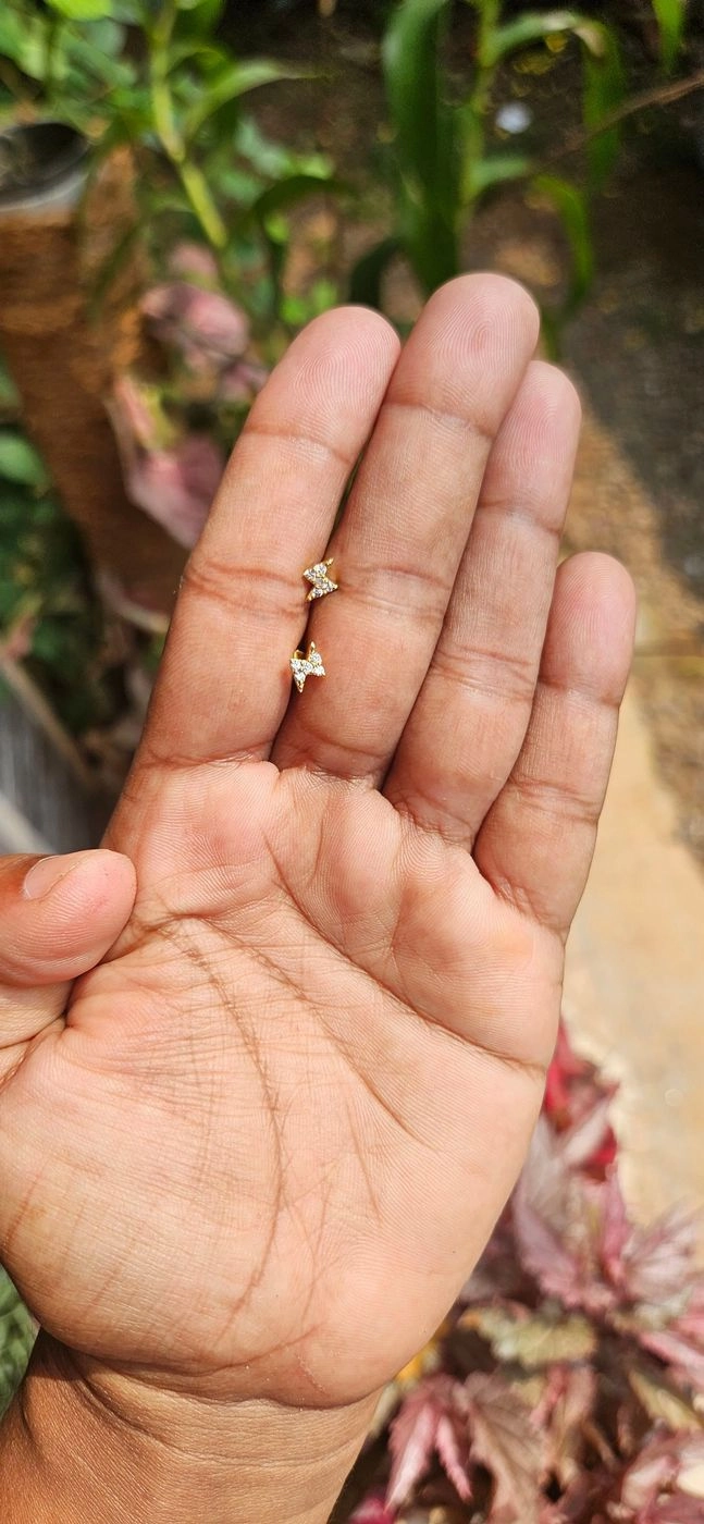 White stone stud