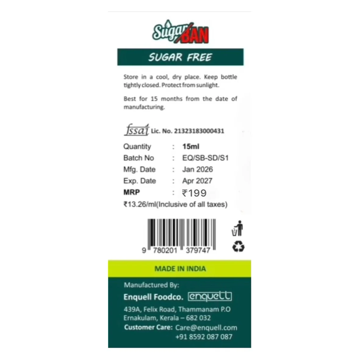 Sugar BAN Sweet Drops 15ml x 2nos 3