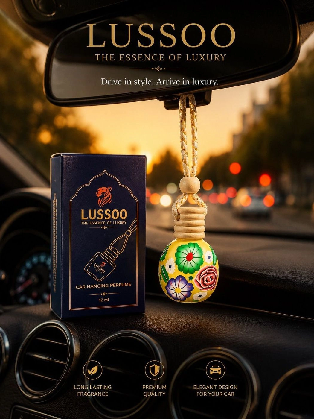 Lussoo White Oud Car Hanging Perfume 11