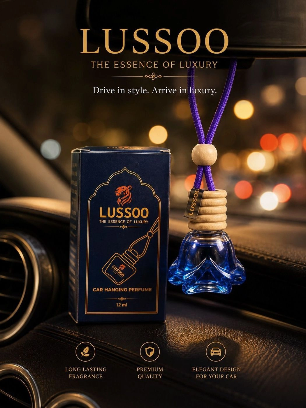 Lussoo Velvet Bleu Car Hanging 1