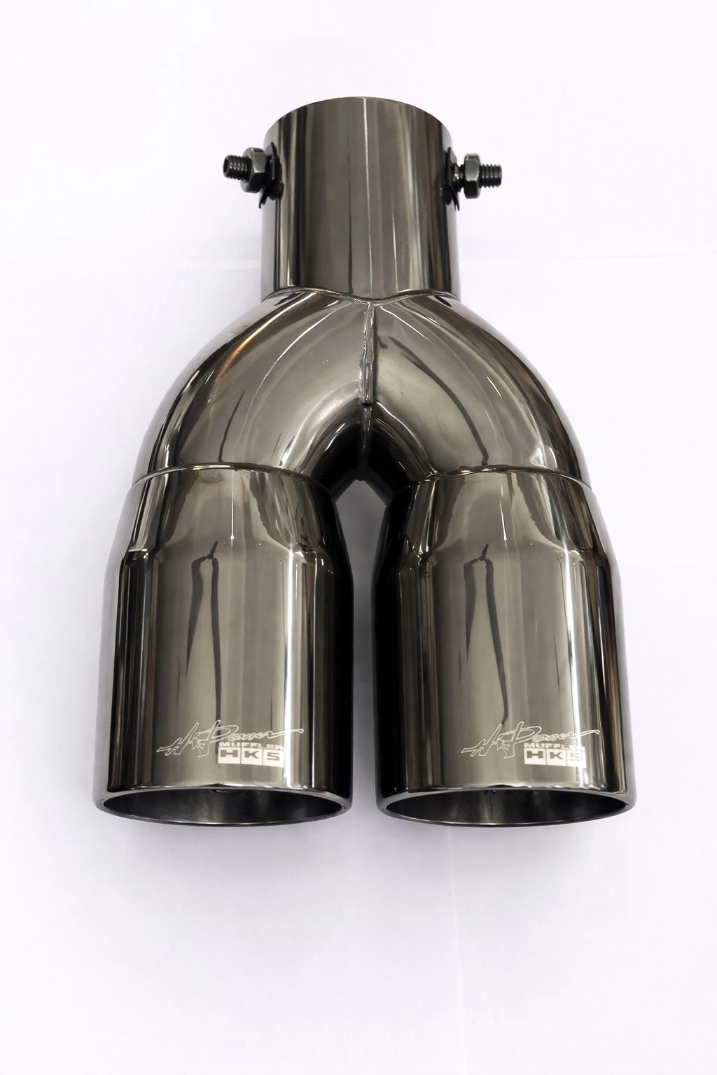 BLACK-Stainless STEEL HKS DUAL Round Only TIP, Muffler Silencer Muffler Tip Car Exhaust Universal For All Car..