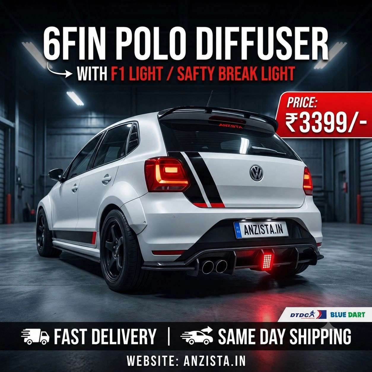 Polo 6 Fin Diffuser with F1 Light