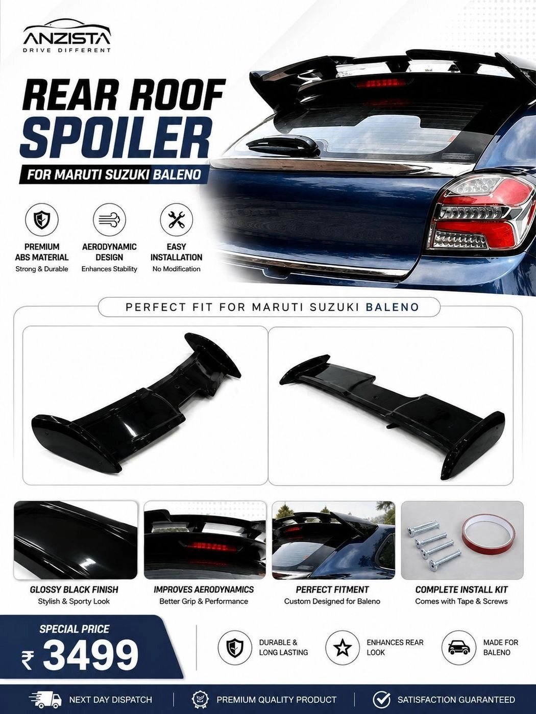 Rear Spoiler of Baleno and Glanza