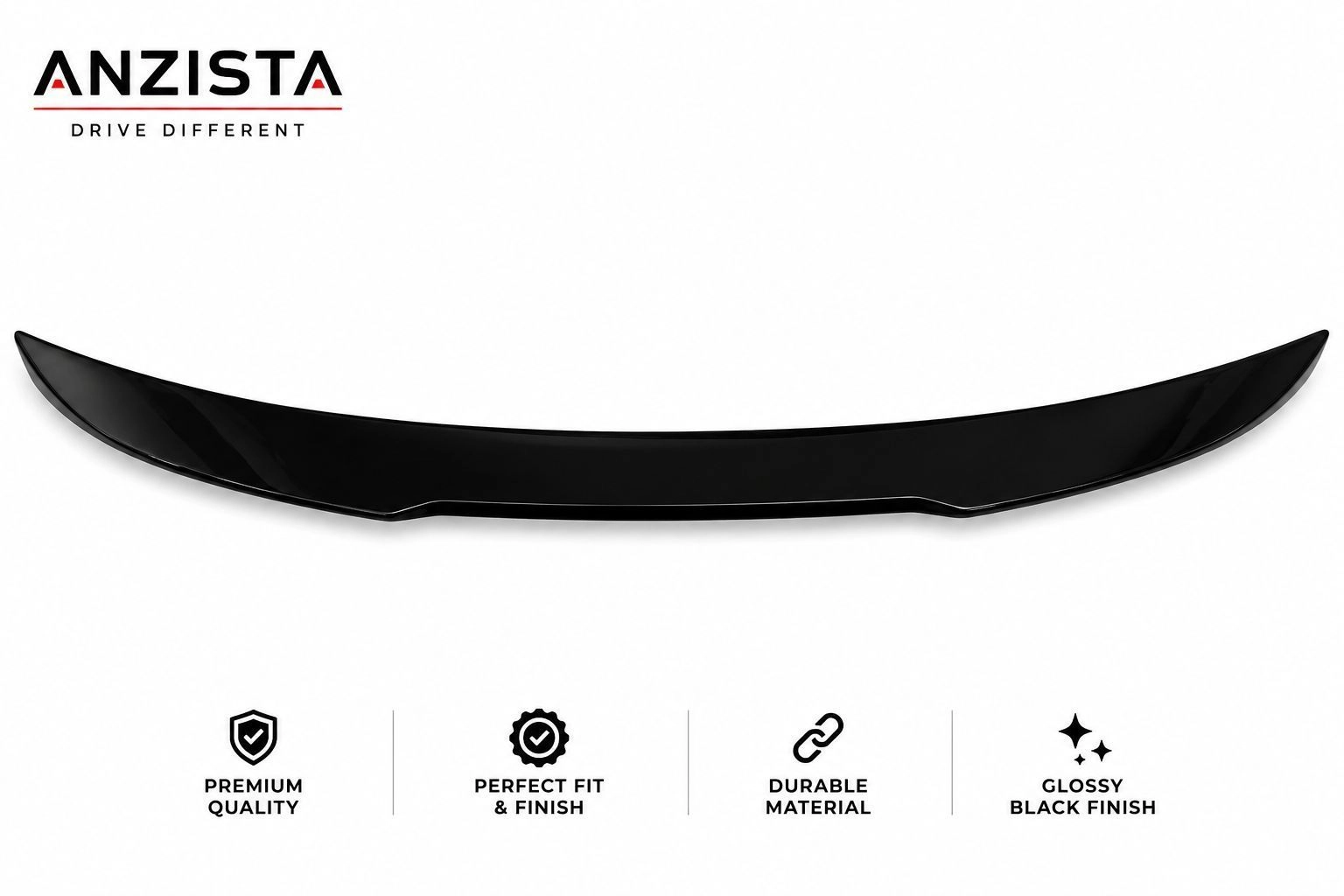 Car Wing Spoiler Car Wings M4 Style VW Virtus Skoda Slavia Glossy Black Lip Spoiler