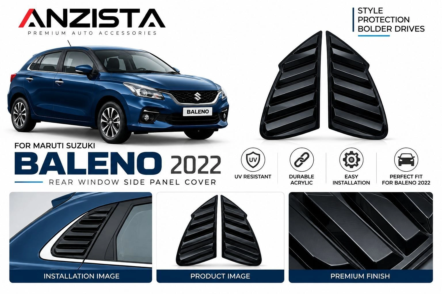 Baleno 2022 Window Louvers