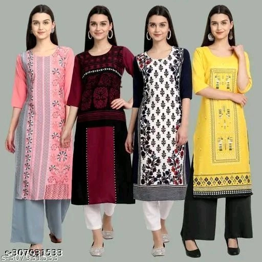 Stylish Printed Crepe Kurti Combo (Pack of 4) – Best Quality at Lowest Price 2
