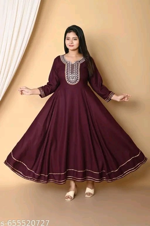 Stylish Modern Women Gown – Premium Viscose Rayon Elegant Anarkali Dress 2