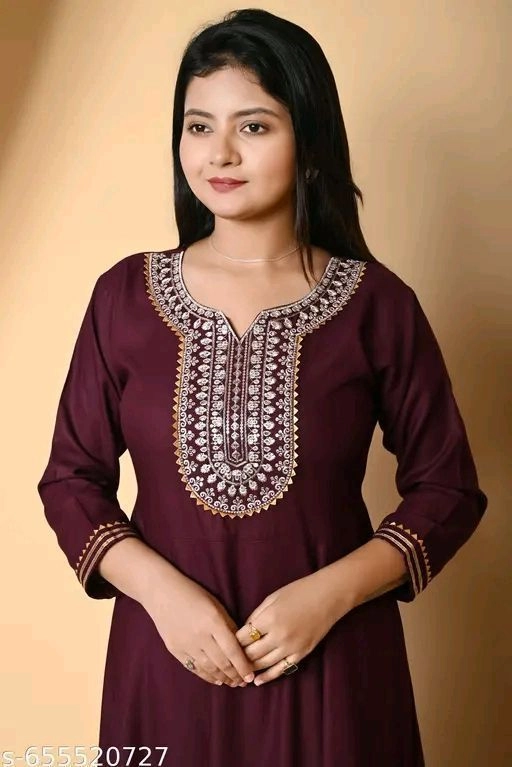 Stylish Modern Women Gown – Premium Viscose Rayon Elegant Anarkali Dress 3