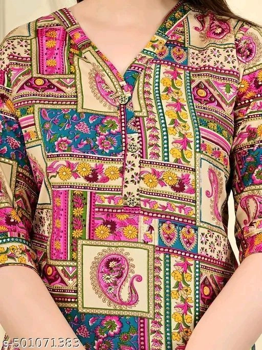 Stylish Printed Polycotton Tops & Tunics for Women | 3/4 Sleeve Casual Wear | Sizes S to 5XL 3