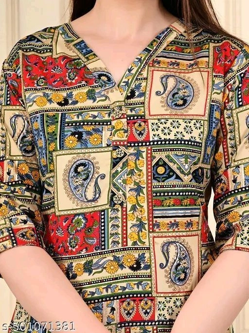 Stylish Printed Polycotton Tops & Tunics for Women | 3/4 Sleeve Casual Wear | Sizes S to 5XL 9