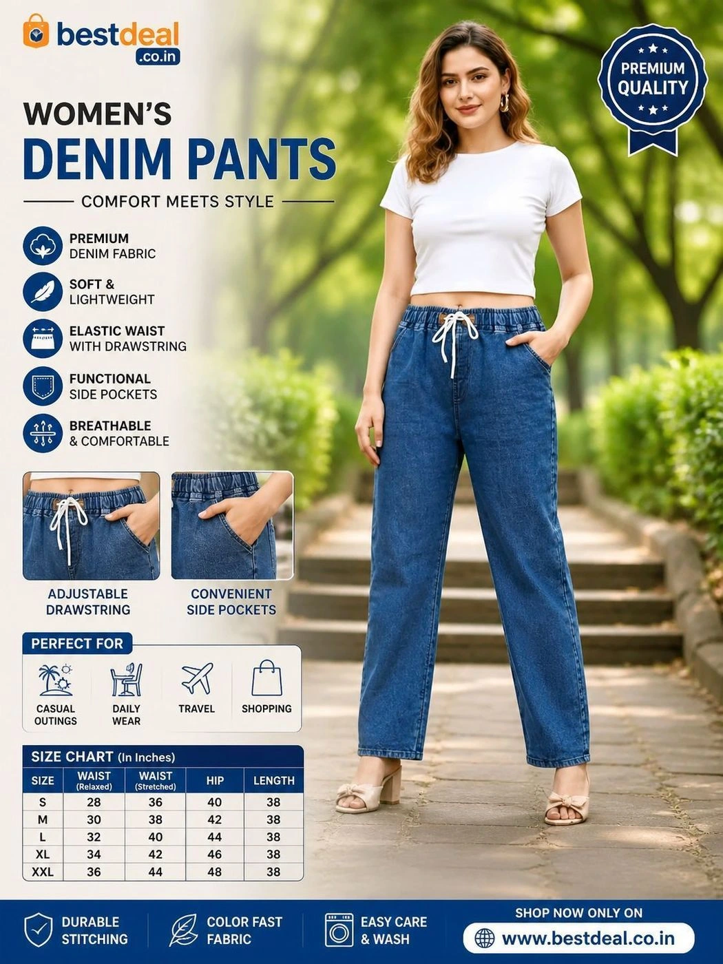 Women’s High Rise Skinny Fit Stretchable Denim Jeans | Stylish Casual Regular Wear Jeans for Women & Girls