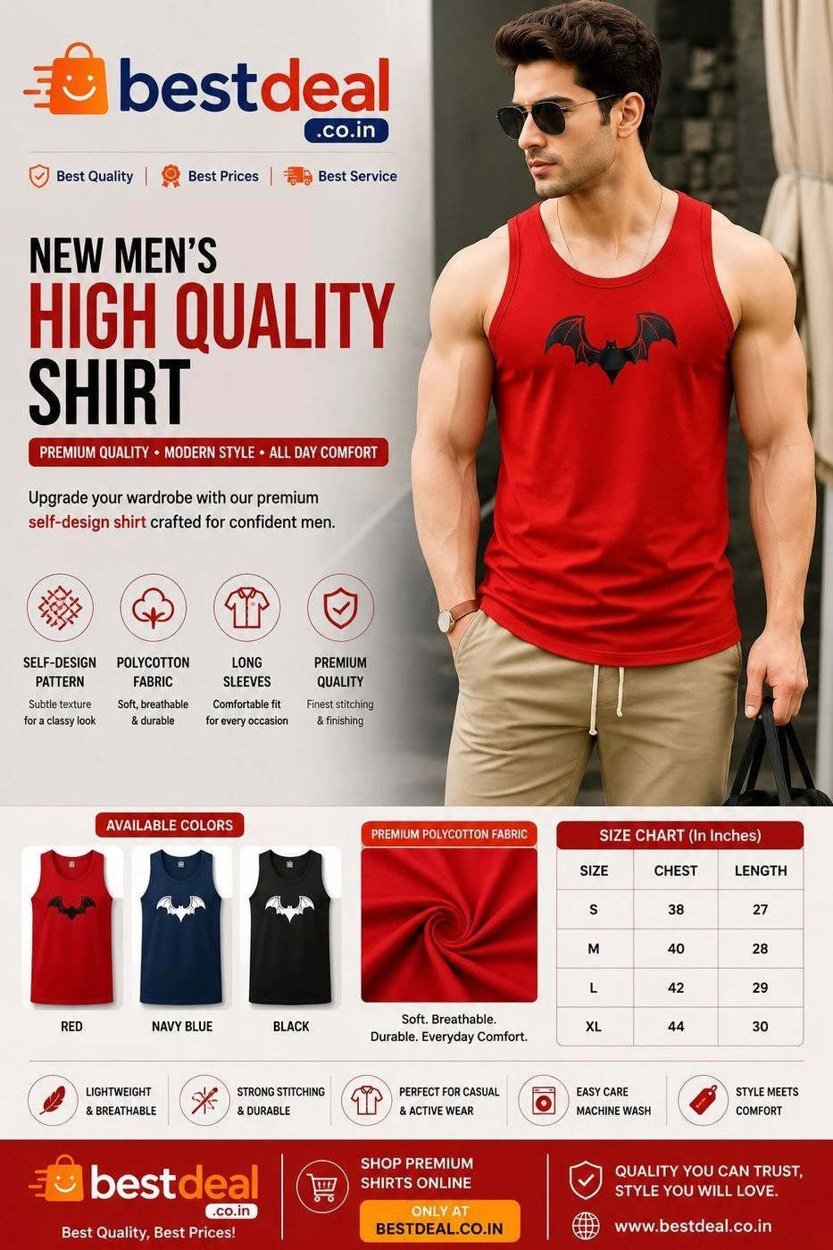 Men’s Gym Vest Pack of 2 | Polyester Sleeveless Workout & Sports Vest for Men