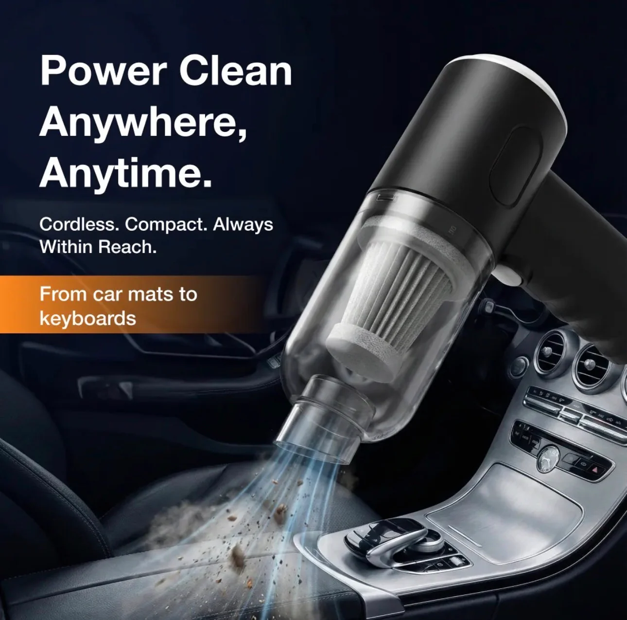 3 In 1 Mini Car Vacuum - Wireless, Rechargeable, L Blower & Dust Cleaner For Car & Home 10