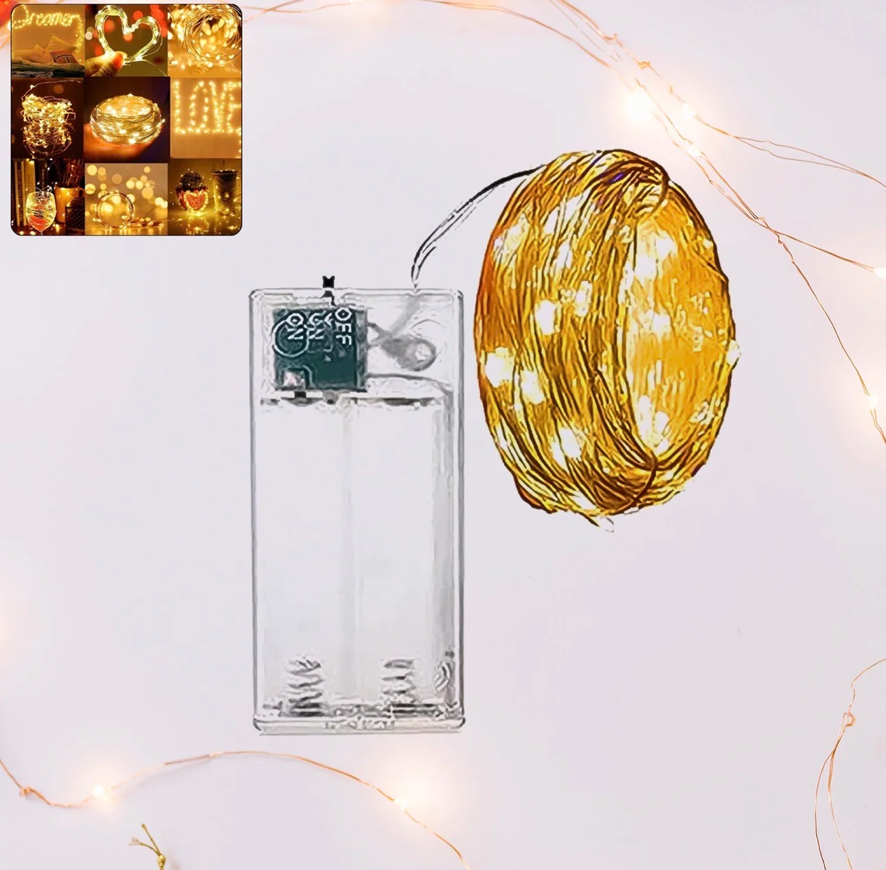 LED Flexible Wire Waterproof Lights (2AA Battery Operated, Battery not included) 6