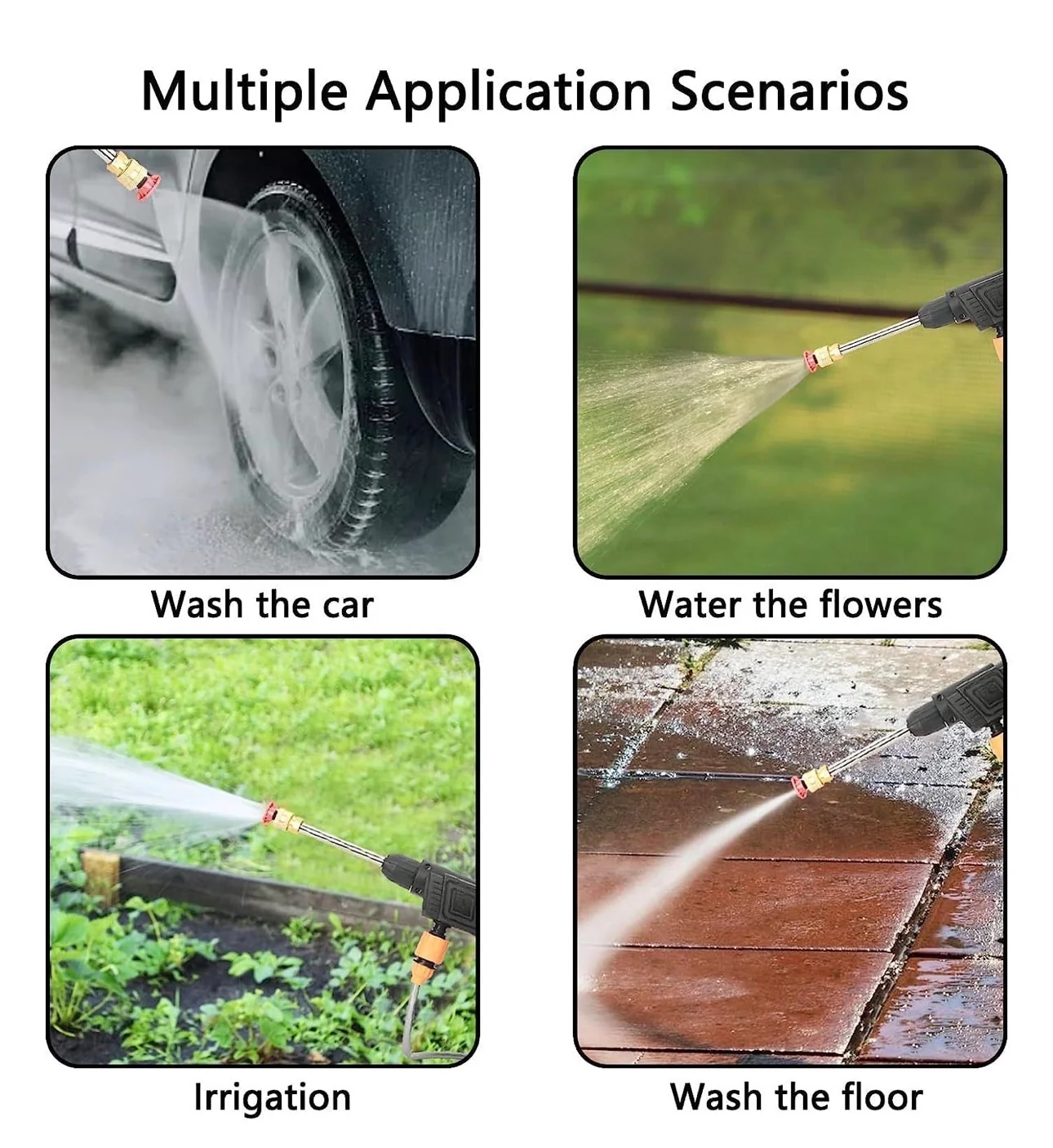 Double Battery 48v Rechargeable Electric, Car Washer Gun (1 Set) 5