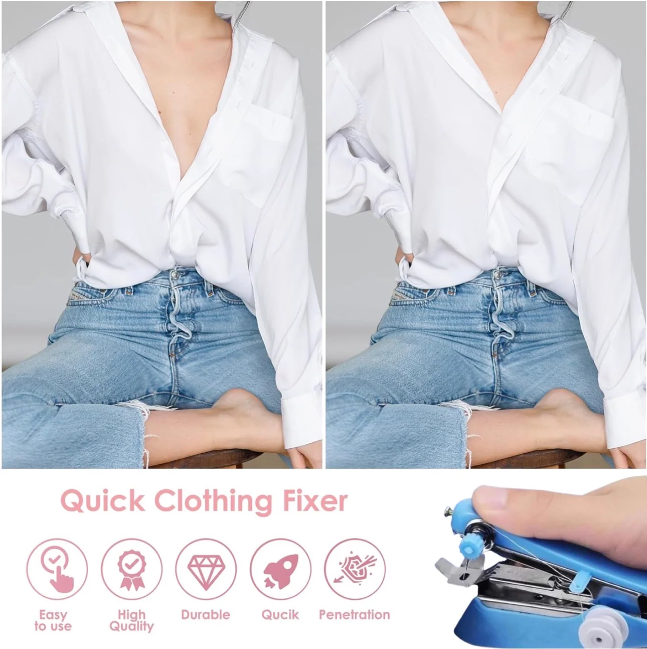 Handy Portable Mini Sewing Stapler Machine for Garment & Cloth 5