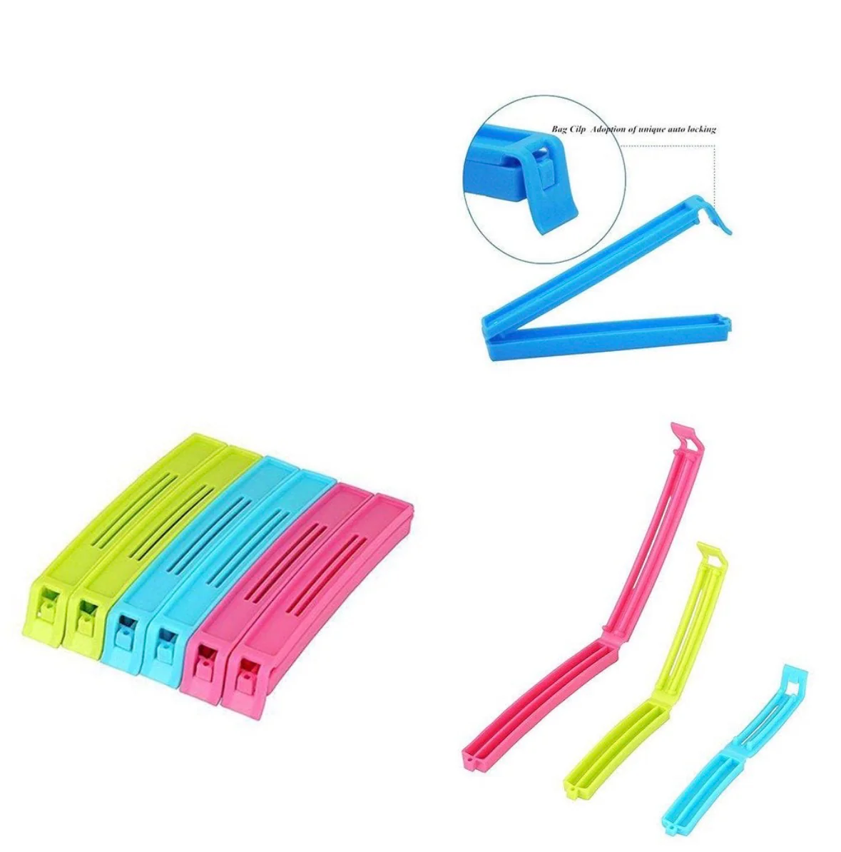 Plastic Snack Bag Clip Sealer Set (18 Pcs, Multicolour) 2