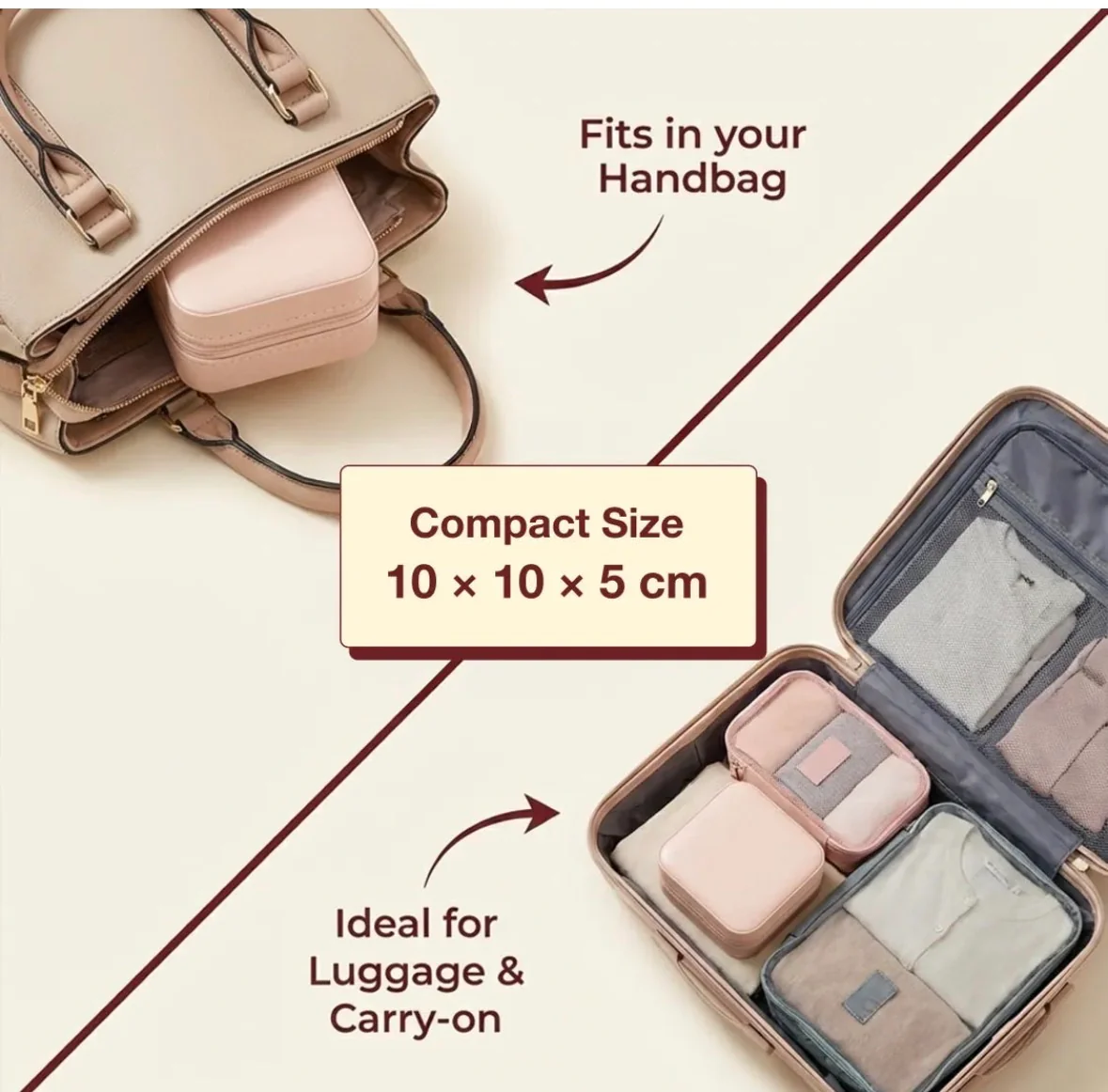 Mini Pu Leather Jewellery Box For Travel & Storage 4